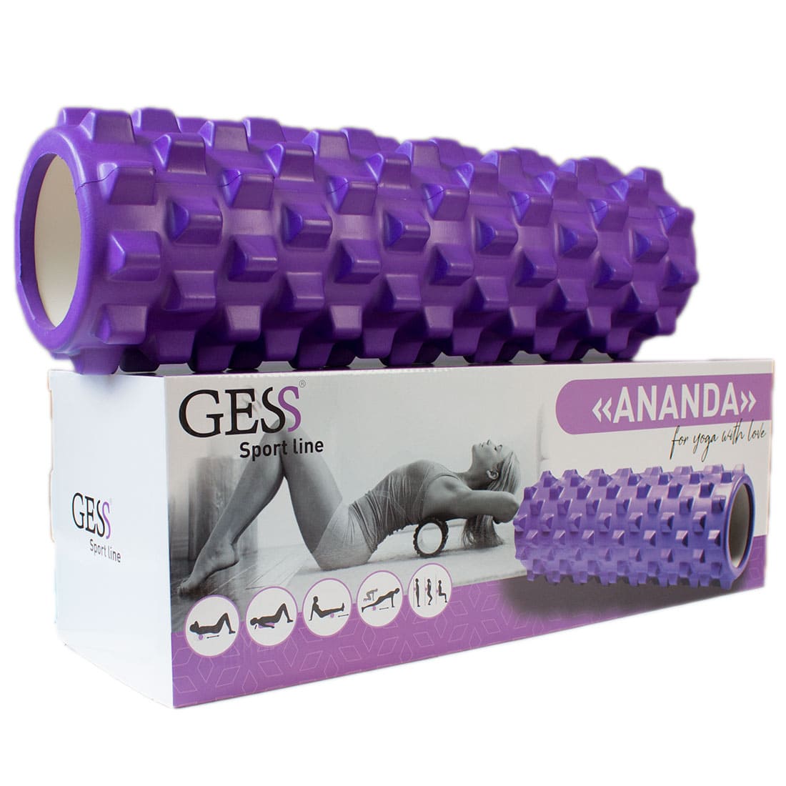 Массажный валик ASANA GESS-094v, валик для йоги, валик для фитнеса купить в OrtoMir24